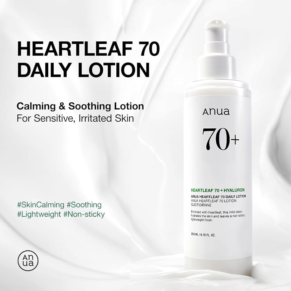 ANUA Heartleaf 70% Daily Relief Lotion – Lightweight Moisturizer for Sensitive & Acne-Prone Skin