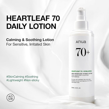 ANUA Heartleaf 70% Daily Relief Lotion – Lightweight Moisturizer for Sensitive & Acne-Prone Skin